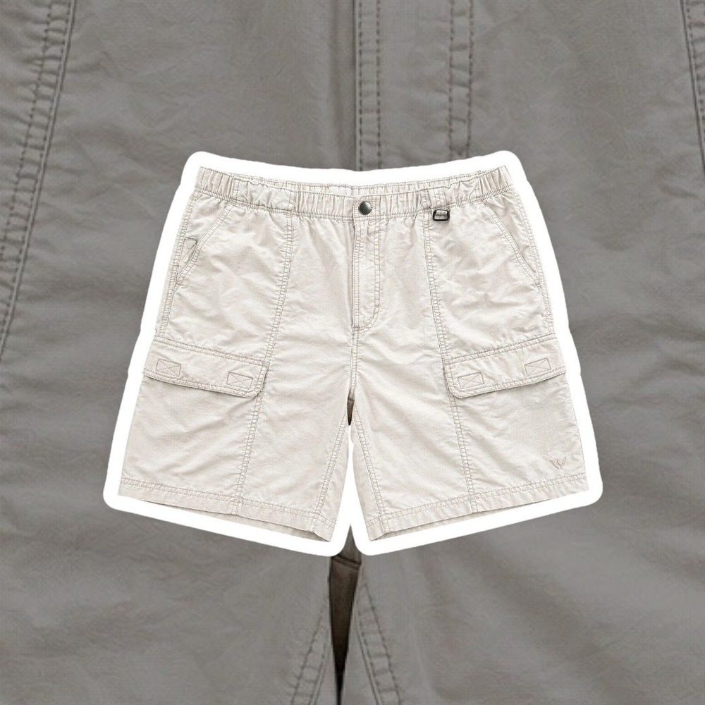 White Sierra Cargo Shorts Mens‎ Large Beige Nylon Microfiber Outdoor Hiking